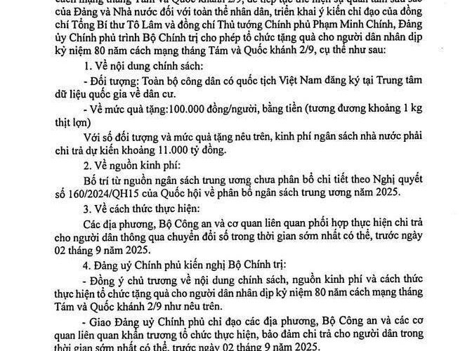 TUYỆT VỜI: TẶNG 100.000đ CHO TOÀN BỘ NGƯỜI DÂN VIỆT NAM NHÂN KỶ NIỆM 80 QUỐC KHÁNH 2/9